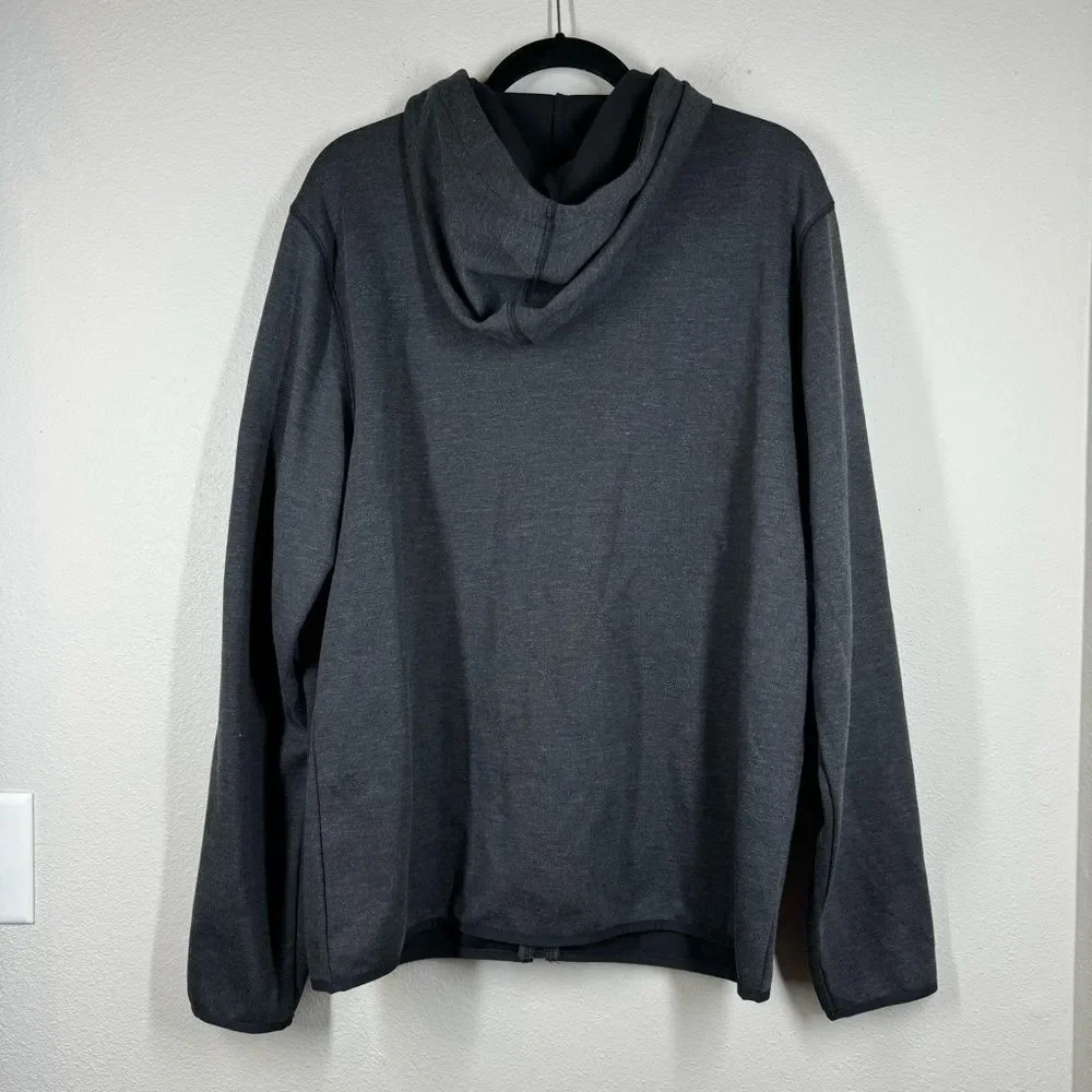 NWT J. Crew Performance Full Zip Hoodie Jacket Dark Gray Athleisure Large